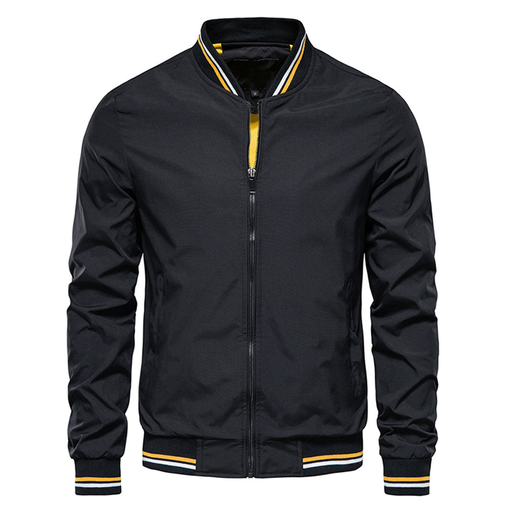 Spring Summer Bomber Jacket Men Black Casual Slim Fit Baseball Mens Jackets New image 0