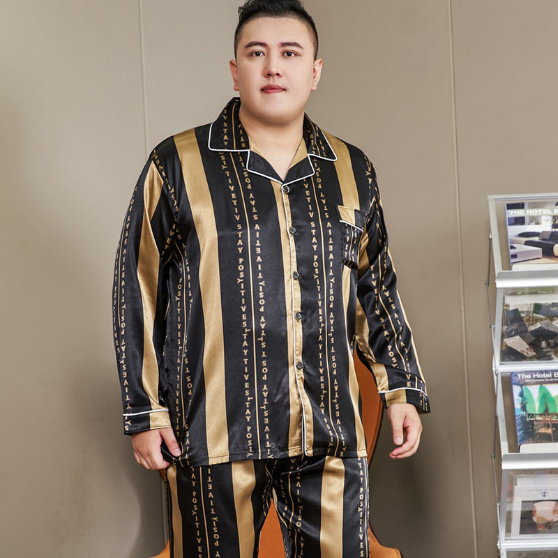 5XL Big Size Pajamas For Men 165KG Spring Summer Ice Silk Satin Cool Pajama Man image 21