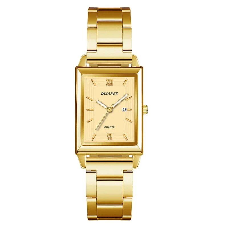 Fashion Men's Calendar Sport Casual Leather Wristwatch Luxury Business Golden S image 8