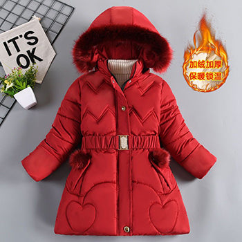 3 4 5 6 8 10 Years Winter Girls Coat Keep Warm Thicken Kids Jacket Hooded Zippe image 4