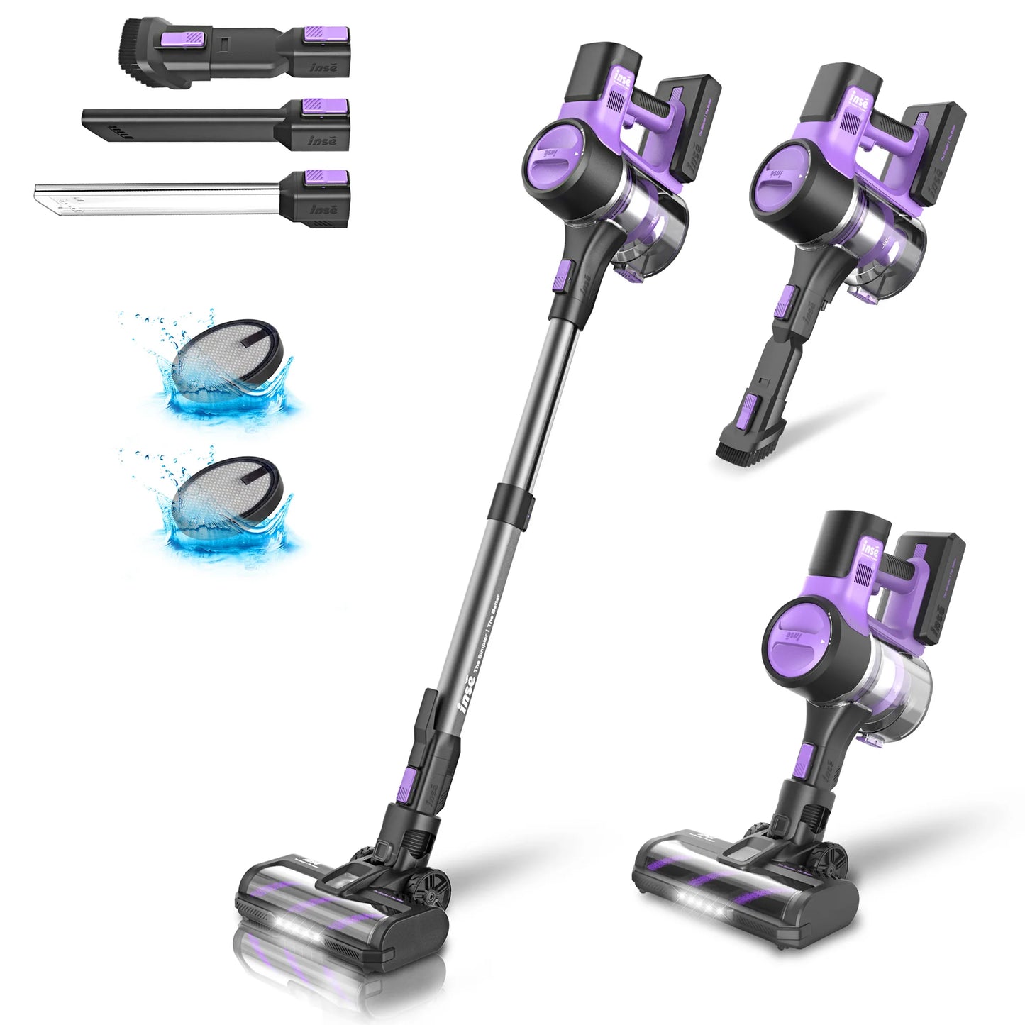 INSE S10 26000pa 350W Stick Cordless Vacuum Cleaner, 3-Speed Power Model for Ha image 0
