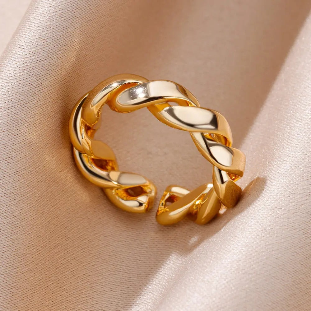Stainless Steel Rings for Women Aesthetic Sunflower Gold Plated Wedding Couple image 30