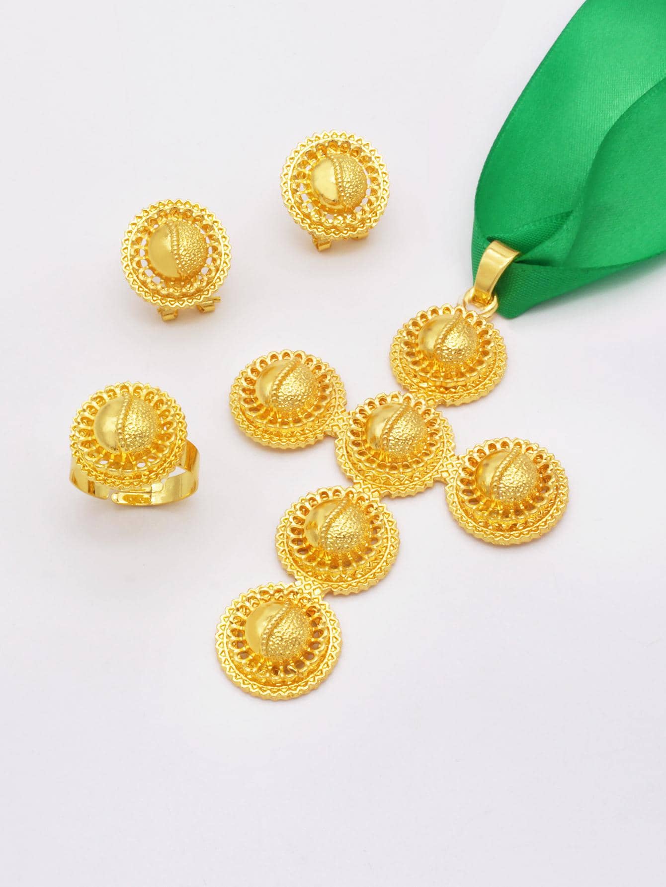 Ethiopian gold Color bridal rope Fine jewelry sets for women wedding Wife gifts image 3