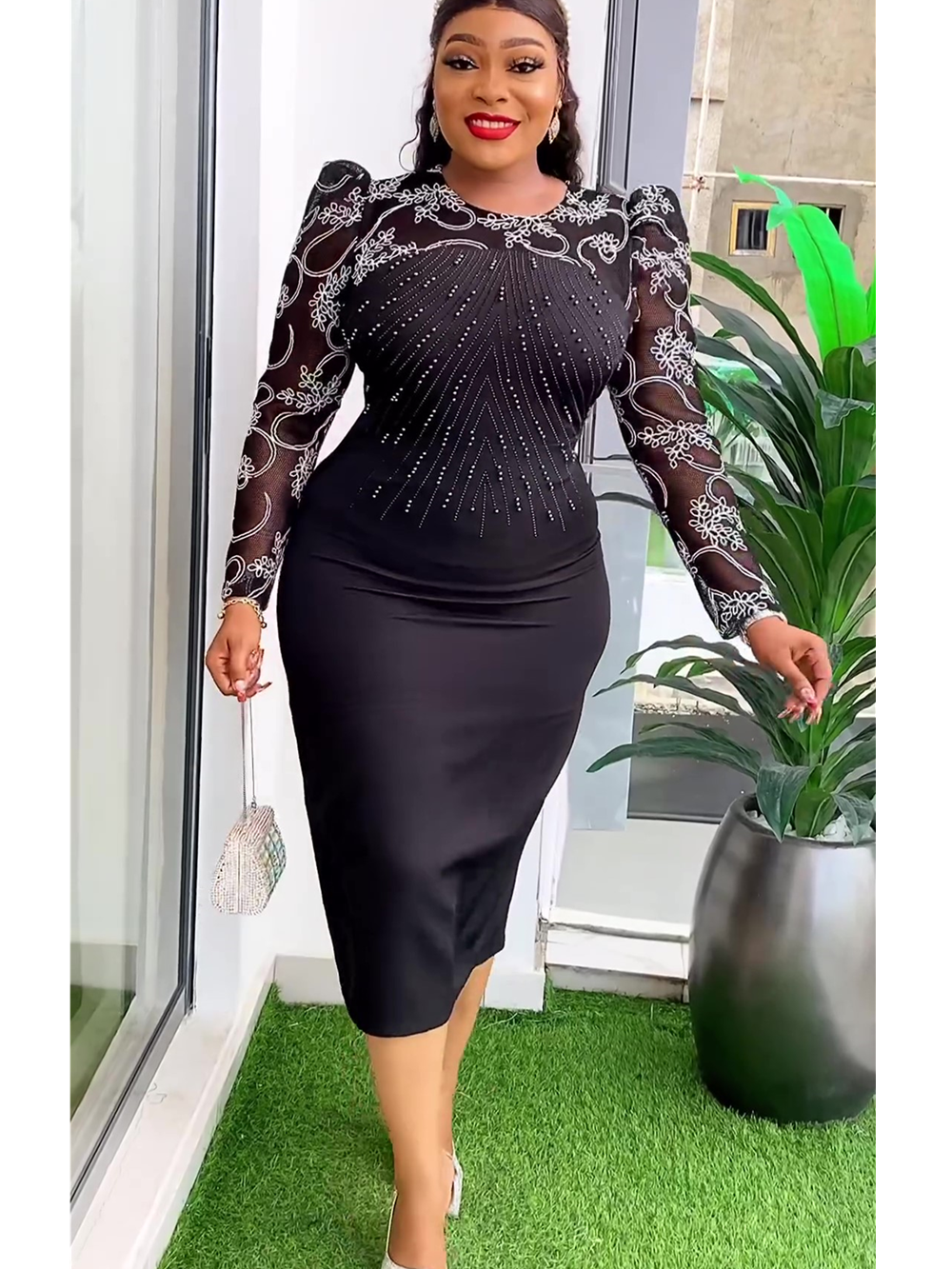 Plus Size African Party Dresses for Women 2024 New Fashion Dashiki Ankara Lace image 1