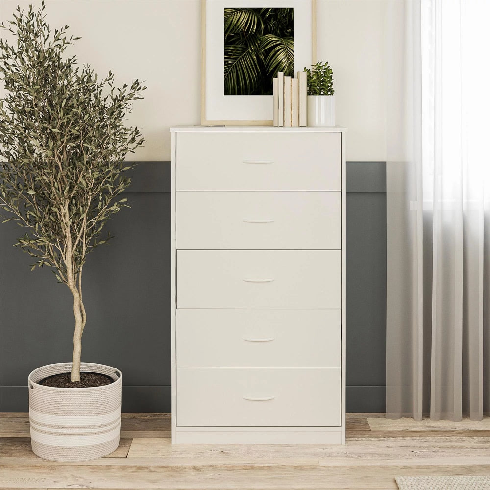 Mainstays Classic 5 Drawer Dresser, White image 0