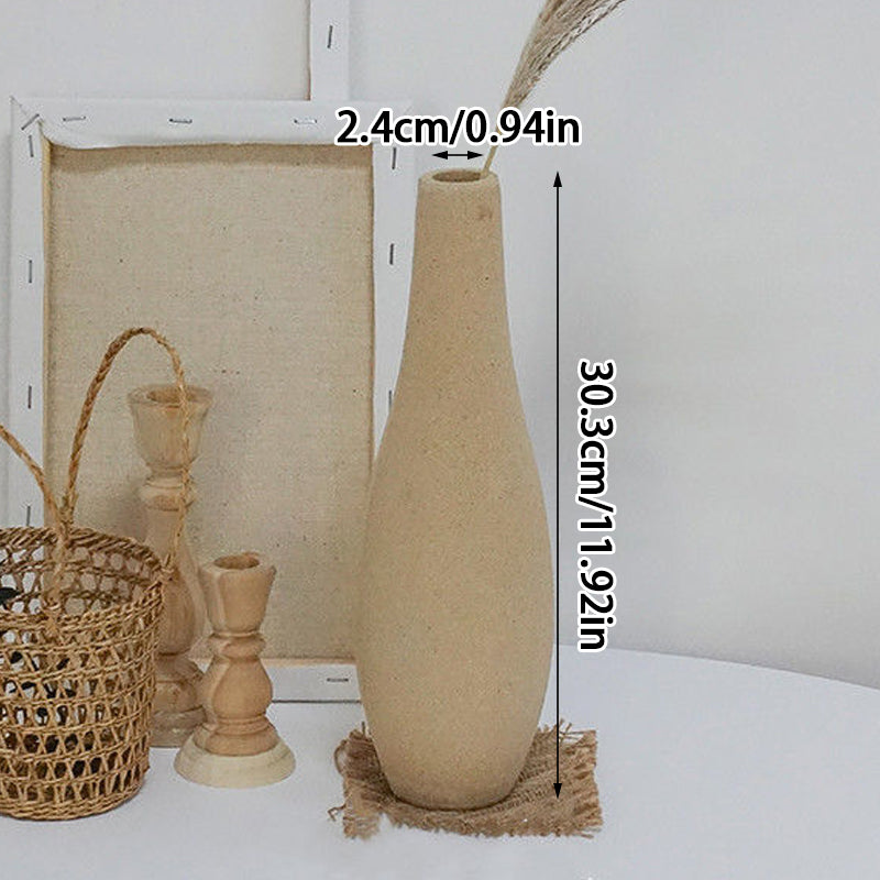 Ins Style Wooden Small Vase Natural Solid Wood Flower Vases Home Office Table A image 1