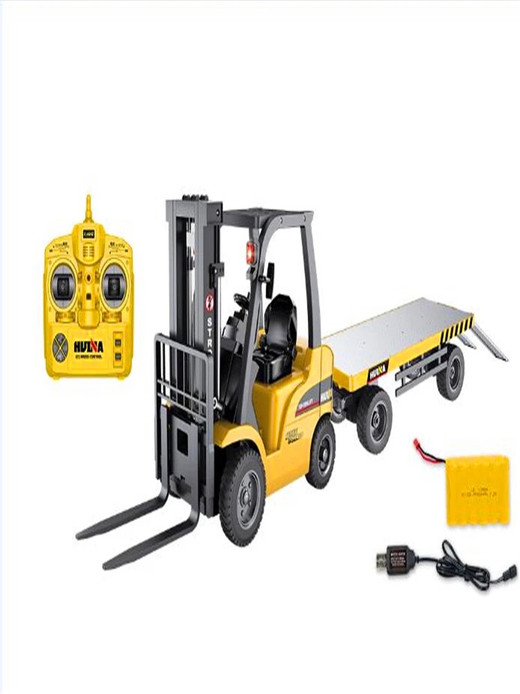 1/10 scale 10 channels 2.4GHz Huina 1576 BIG Remote Control Forklift With Flatb image 1