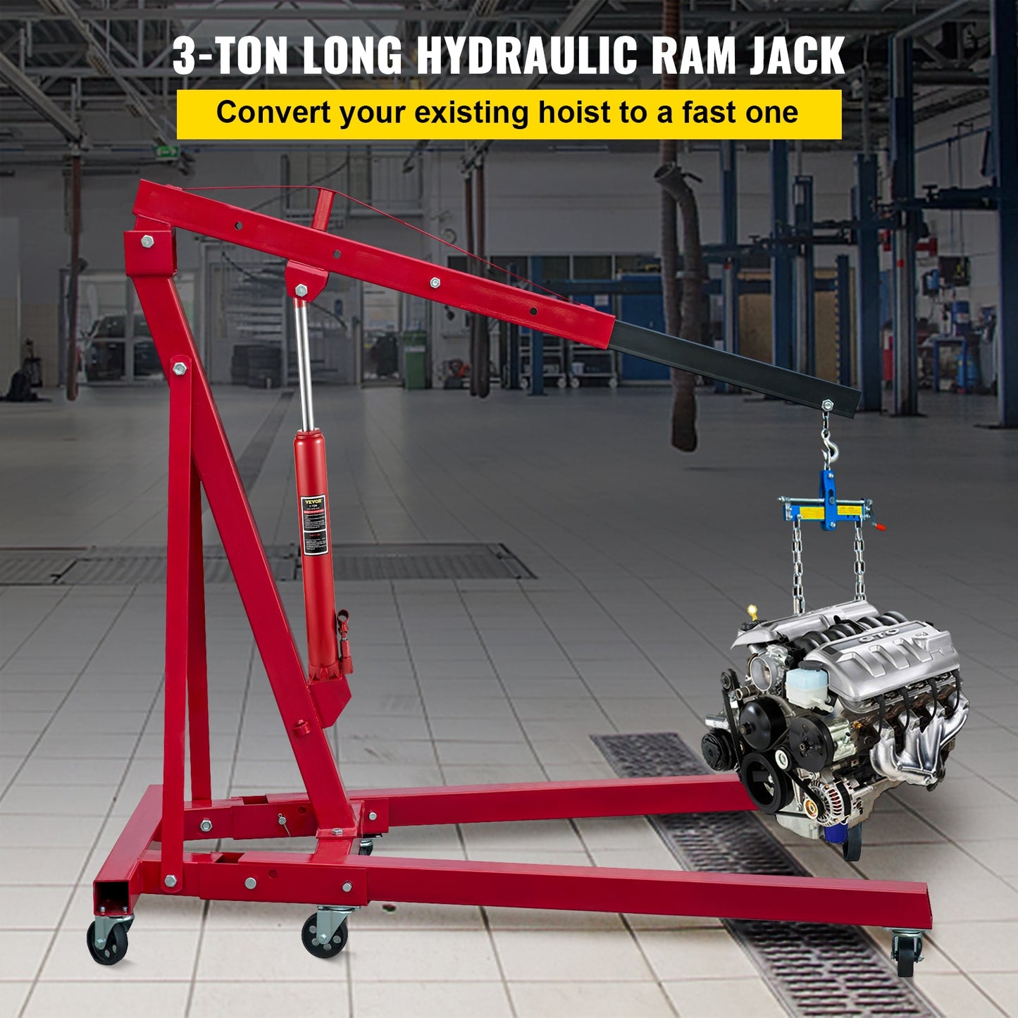 VEVOR Hydraulic Jack 3 /4/8/12 Ton Car Hydraulic Long Ram Jack Manual Engine Li image 5