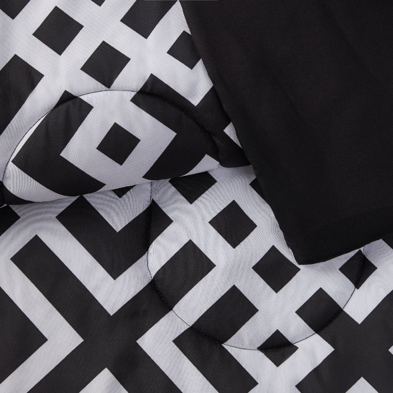 Mainstays Black Geometric 8 Piece Bed in a Bag Comforter Set With Sheets image 7