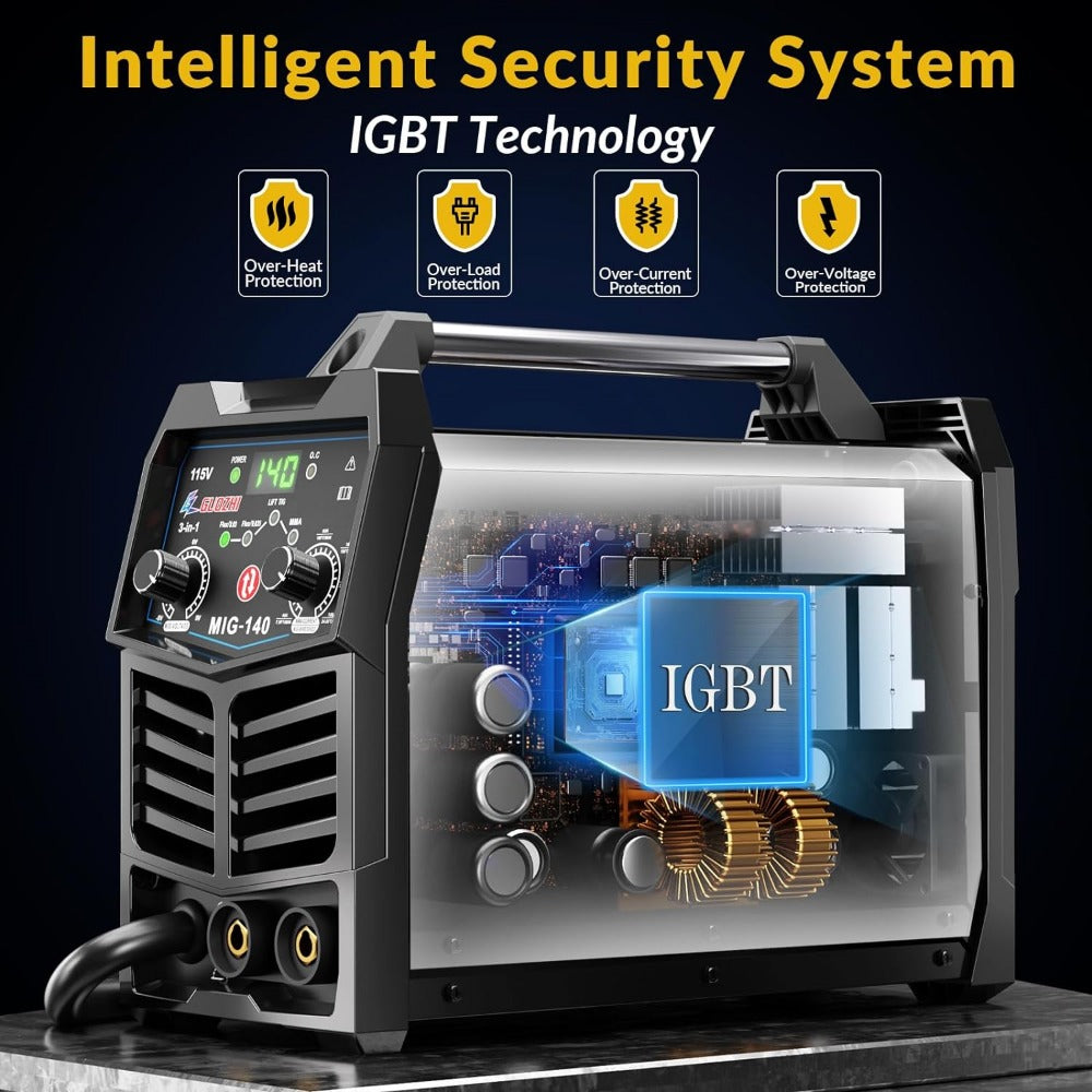110V Flux Core MIG/Stick/Lift TIG 3 in 1 MultiProcess Welding Machine with Syne image 2