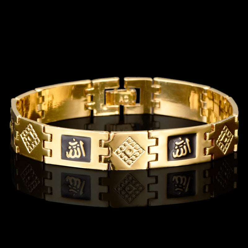 Fashion Silver color Gold Color Muslim Allah Bracelets for Men & Women High Qua image 2