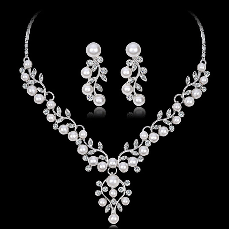 KvJJL Pearl Jewelry Sets For Women African Beads Jewelry Set Wedding Imitation image 0