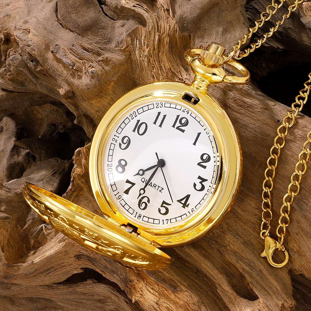 Octopus Pocket Watch Antique Steampunk Vintage Quartz Pocket Watch Golden Case image 5