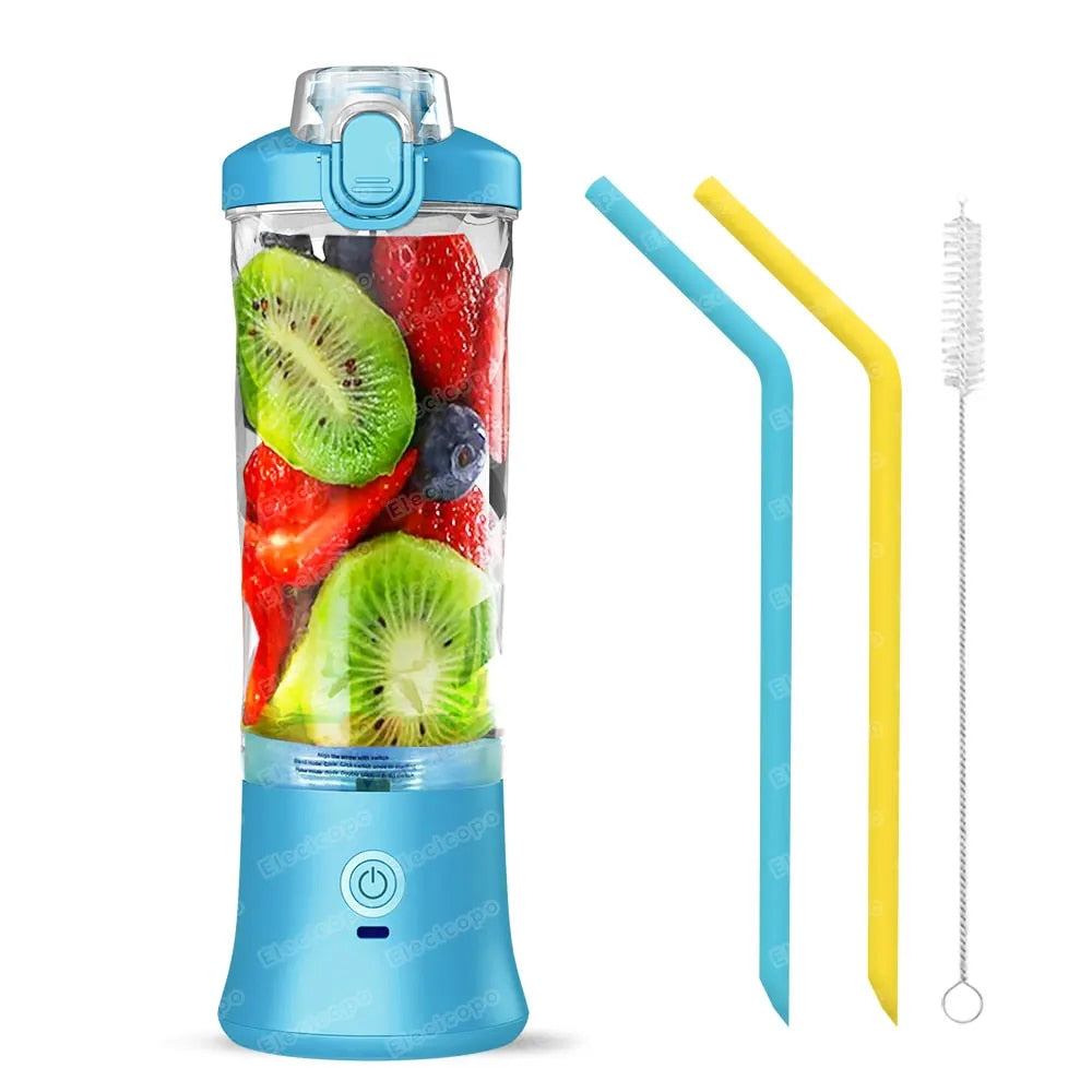 Portable Electric Juicer Fruit Mixers 600ML Blender with 4000mAh USB Rechargeab image 4