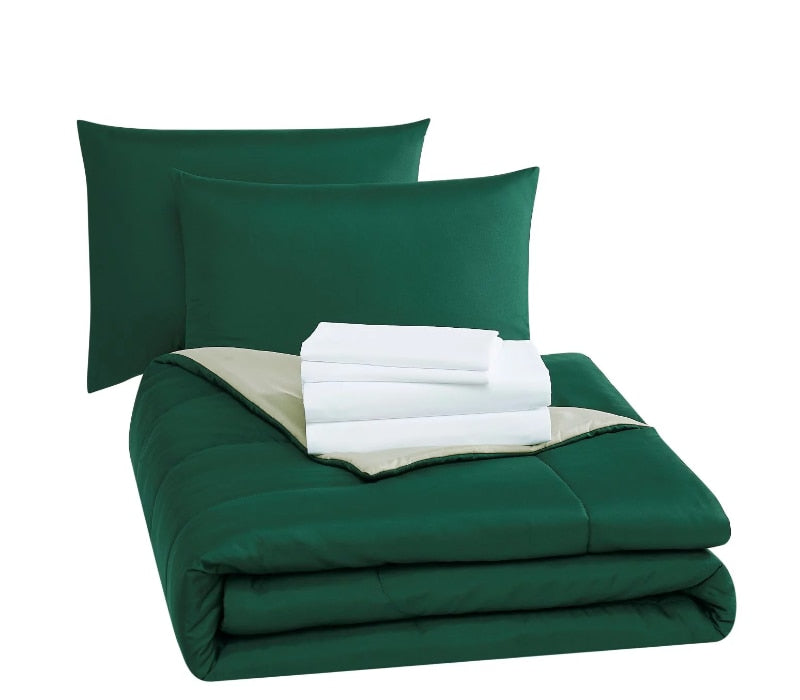 Mainstays Green 7 Piece Bed in a Bag Comforter Bedding Set with Sheets image 6