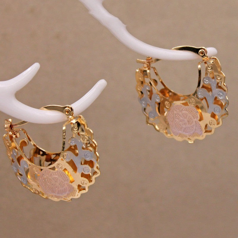 Trendy Gold Color Hollow Out Hoop Earrings For Women Fashion Jewelry Accessori image 4