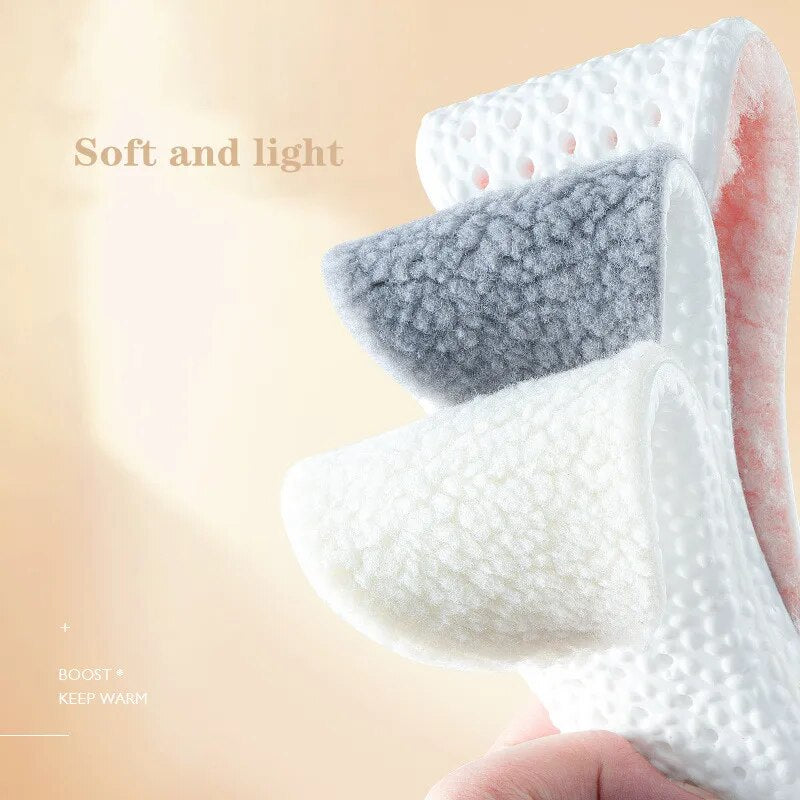 1Pair Wool Insoles Winter Warm Shoes Insole Men Wonen Sneakers Boots Shock abso image 4