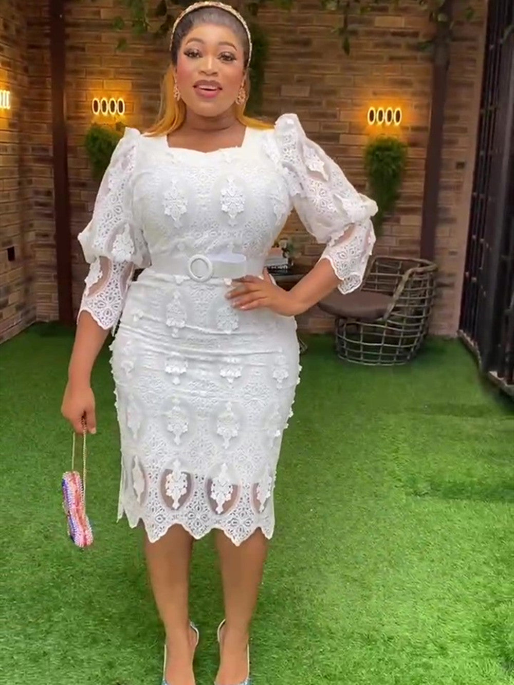 Plus Size African Party Dresses for Women Dashiki Ankara Lace Wedding Evening G image 1