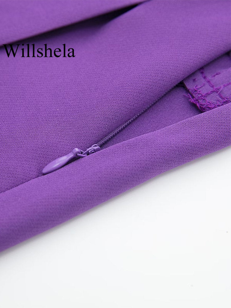 Willshela Women Fashion Solid Asymmetrical Side Zipper Skirts Shorts Vintage Hi image 19