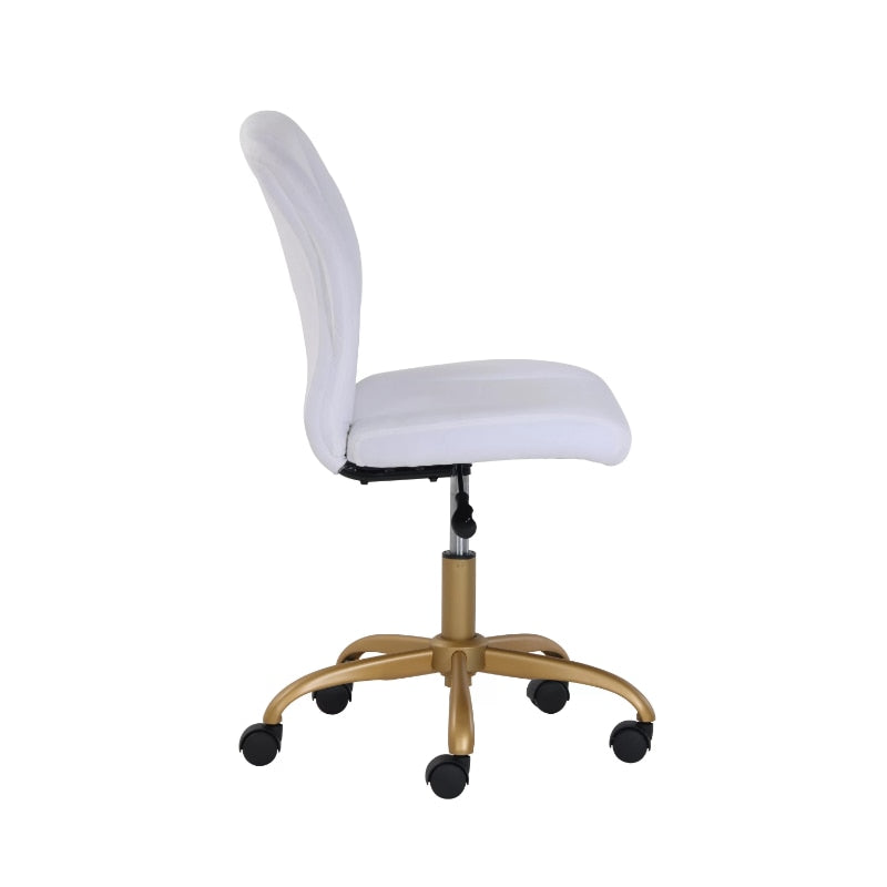 Mainstays Plush Velvet Office Chair, Pearl Blush office chair recliner chair of image 7