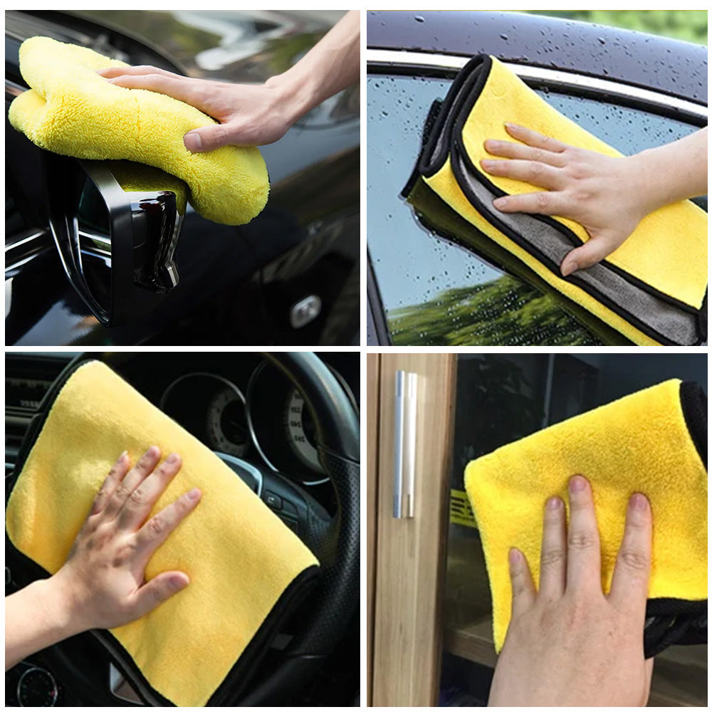 Car Wash Microfiber Towel 30x30/60CM Car Cleaning Drying Cloth Hemming Car Care image 6