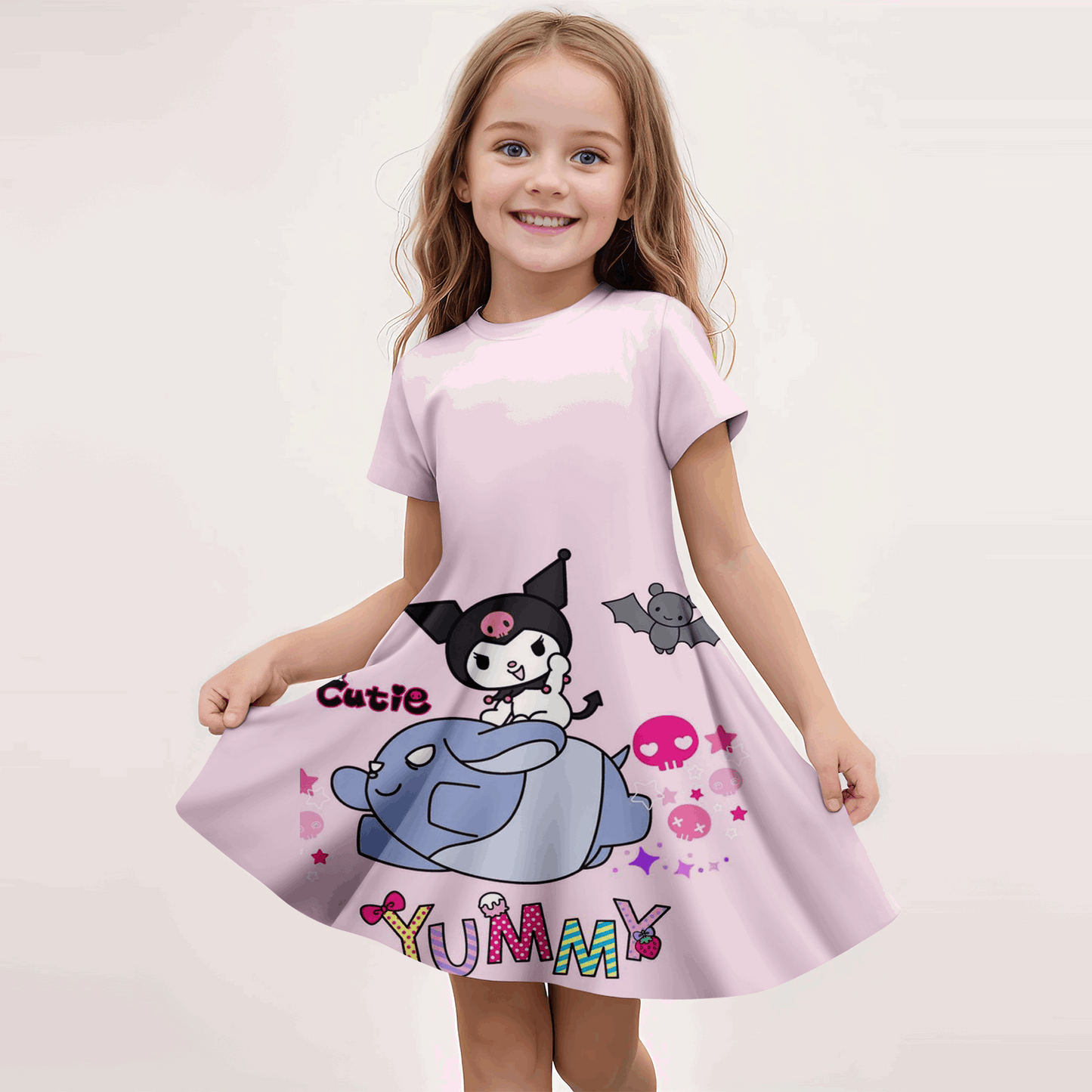 MINISO New Summer Dress Fashion Cartoon Cute Hellokitty 3D Print Dresses Kids S image 3