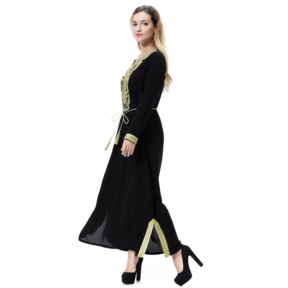 Ramadan Kaftan Dubai Abaya Long Sleeve Muslim African Dresses for Women image 8