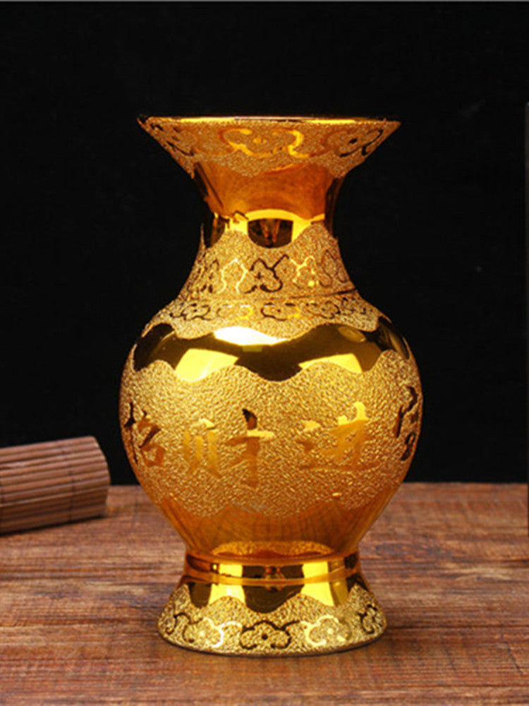 Golden Ceramic Antique Vase Home Countertop Vase Decoration Traditional Buddha image 8