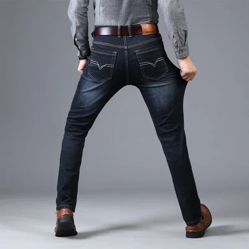 Men's Straight and Versatile Long Jeans, Stretch Style, Men's Jeans, Loose Fitt image 6