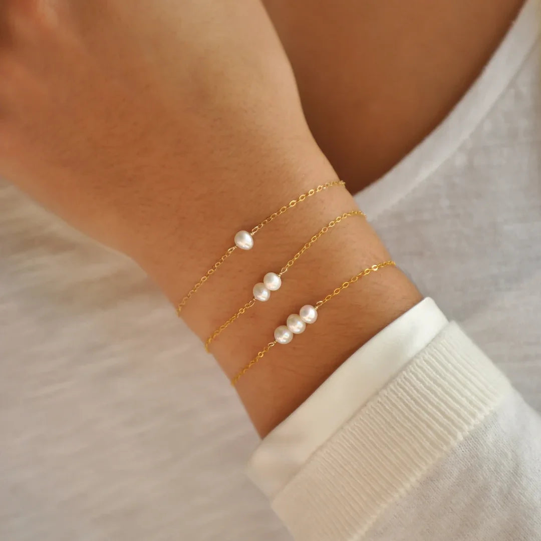 CCGOOD Natural Freshwater Pearl Bracelets Gold Plated 18 K Bracelet for Women M image 1