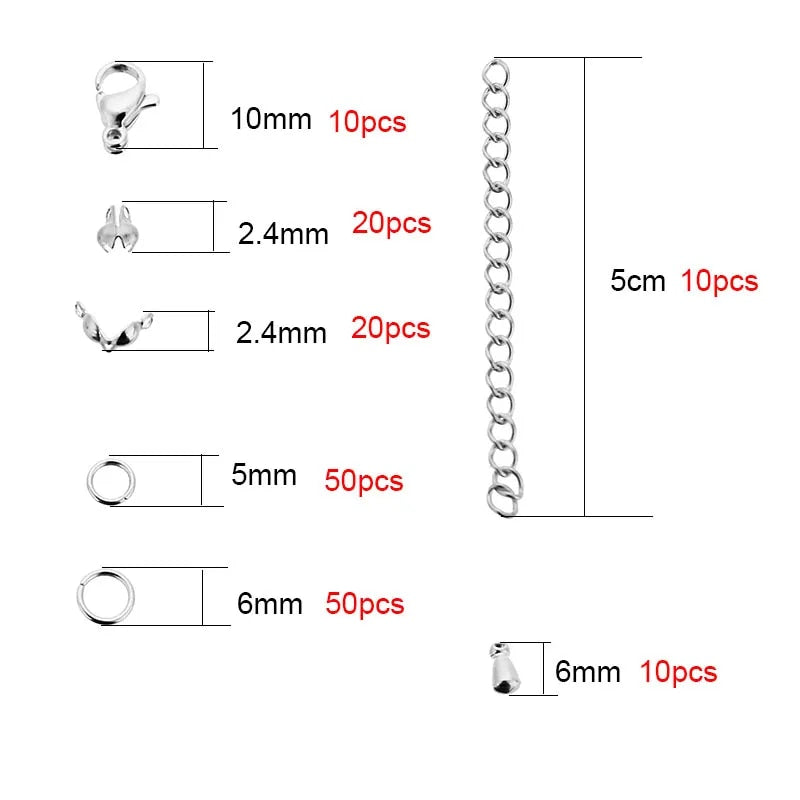 Stainless Steel Lobster Clasps Jump Rings Necklace Making Gold Color Extender C image 7