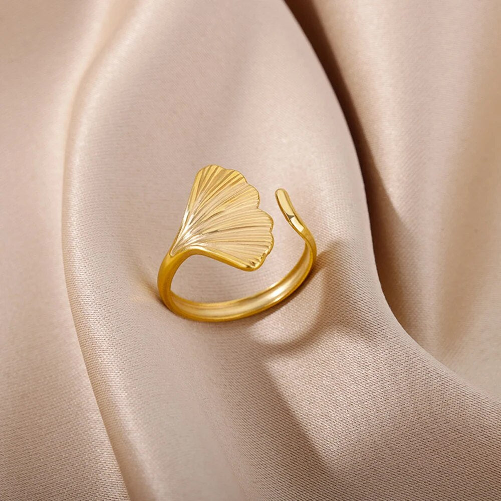 Stainless Steel Rings for Women Aesthetic Sunflower Gold Plated Wedding Couple image 15