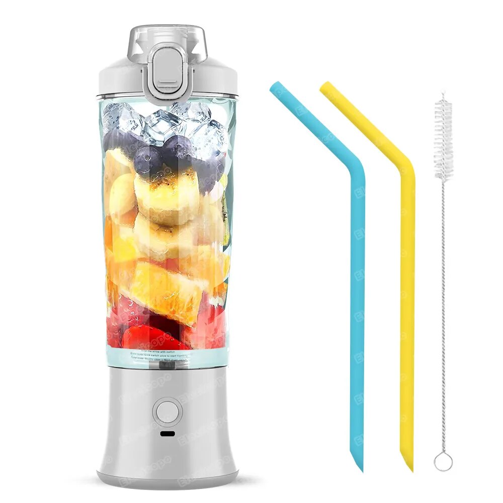 Portable Electric Juicer Fruit Mixers 600ML Blender with 4000mAh USB Rechargeab image 2