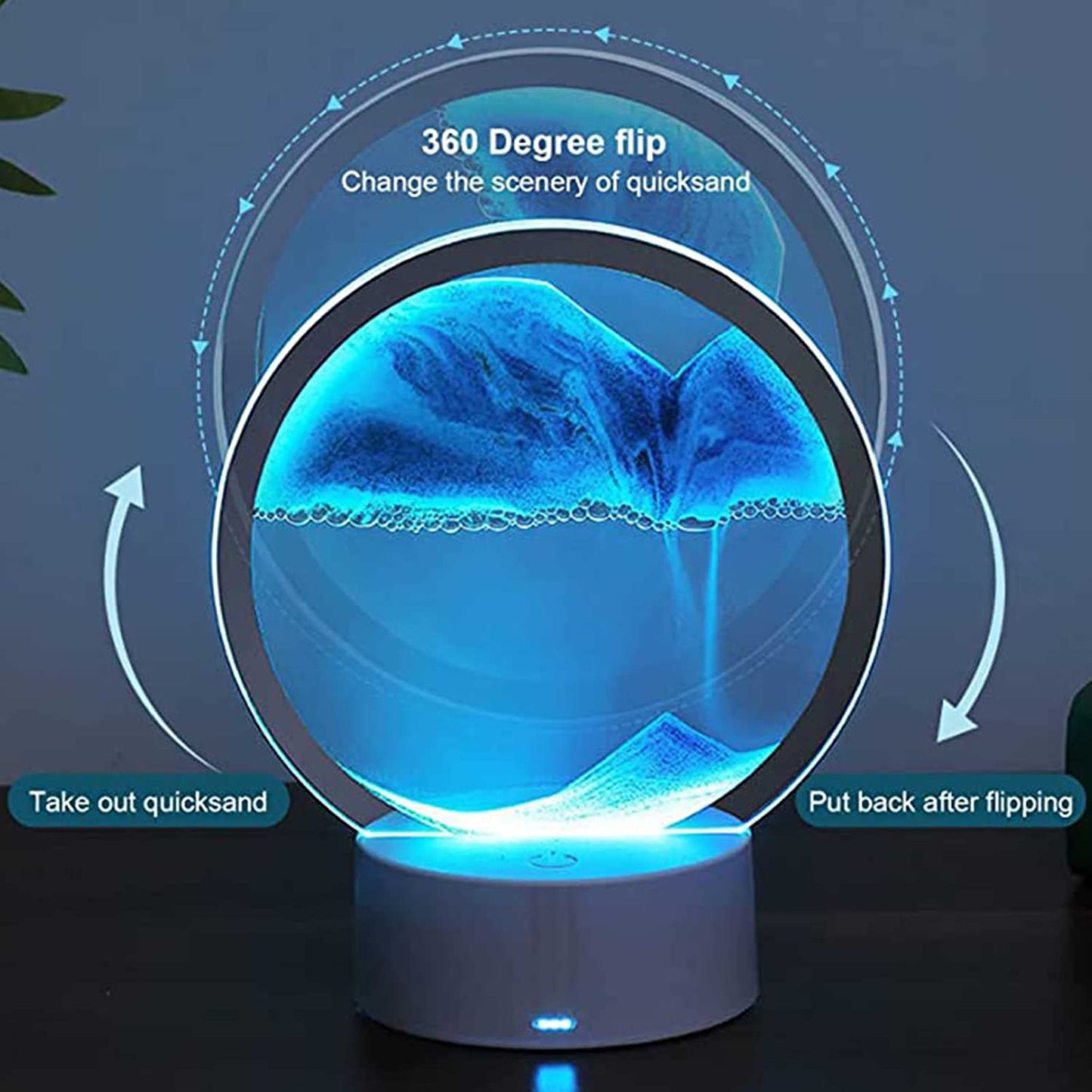 Sand Painting Table Lamp LED RGB Sandscape Lamp 3D Colorful Moving Sand image 8