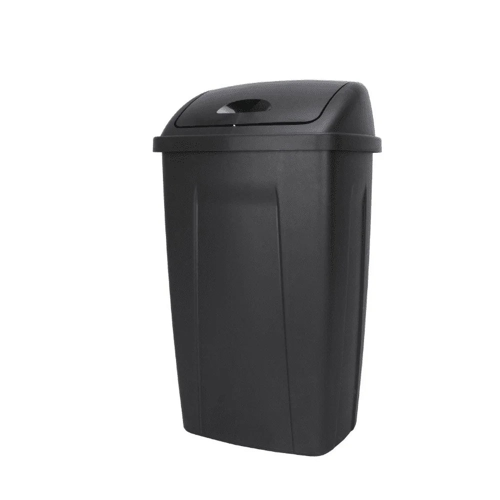13 Gallon Durable Plastic Swing Top Trash Can Indoor Garbage Container Easy Cle image 1