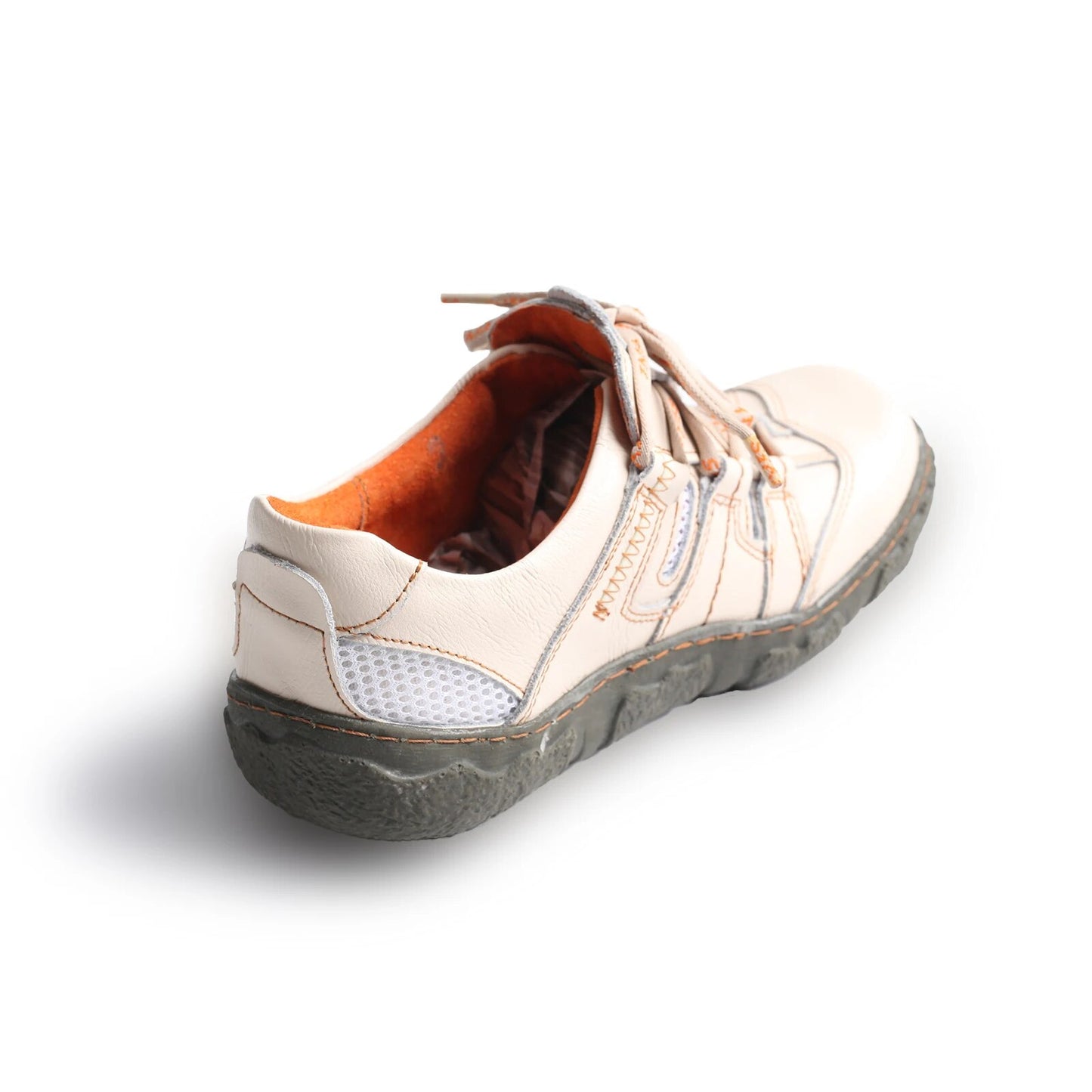 TMA EYES Women's Casual Lace-Up Breathable Mesh and Leather Sneaker image 4