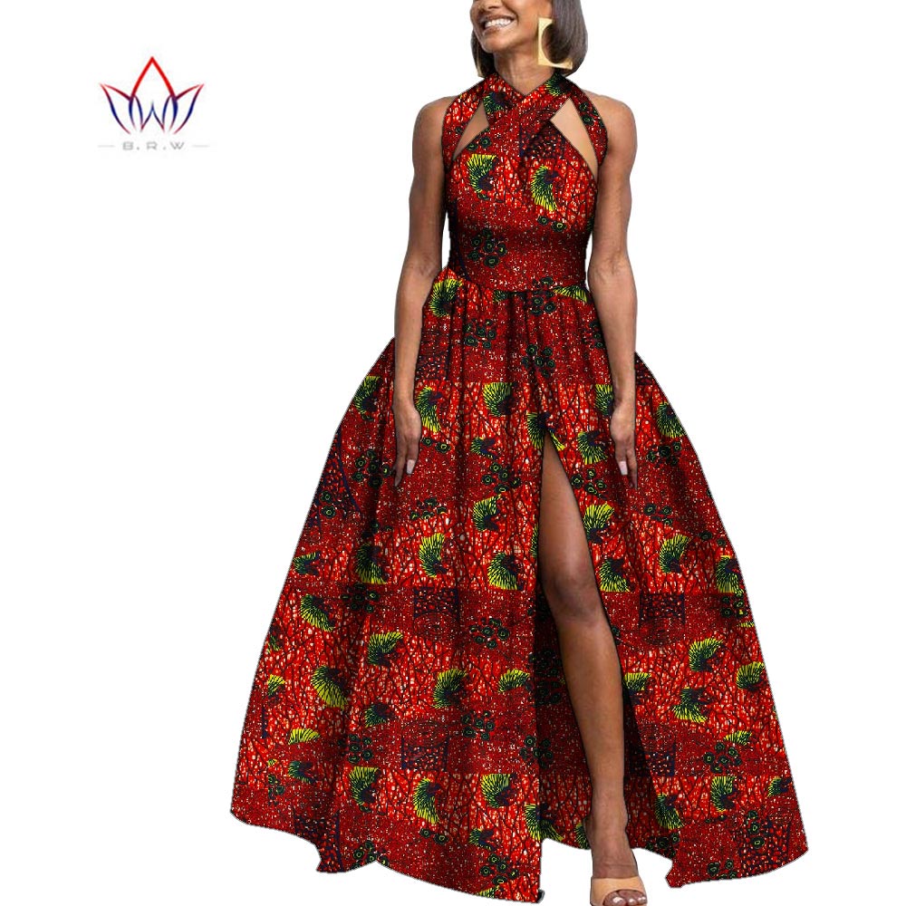 Fashion Robe Dresses Ankara Print African Dresses for Women Sleeveless Dashiki image 0