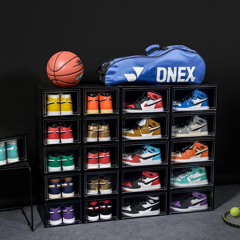 high quality Sneakers Box plastic shoe box Stackable Cabinet Storage Box high- image 4