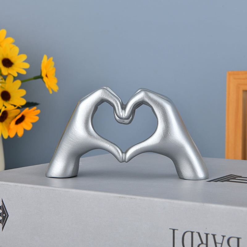 Gold Decoration, Heart Hand Statue Living Room Bedroom Decoration, Love Finger image 1