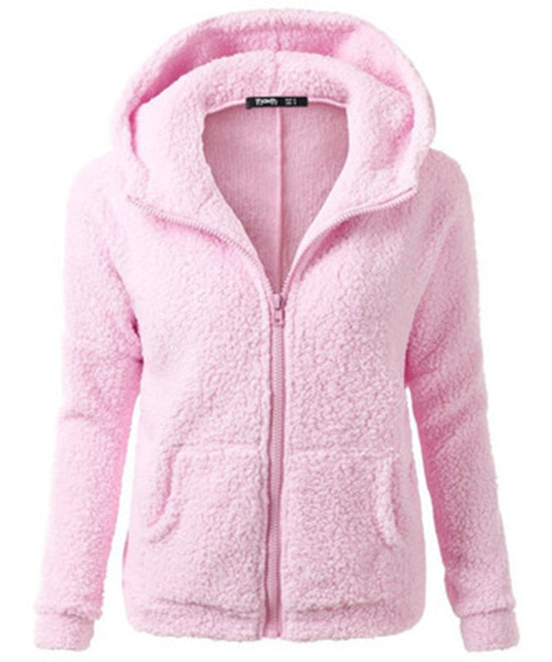 Women Autumn Winter Warm Hoodie Jacket Casual Female Hoodies Sweatershirt Zippe image 0