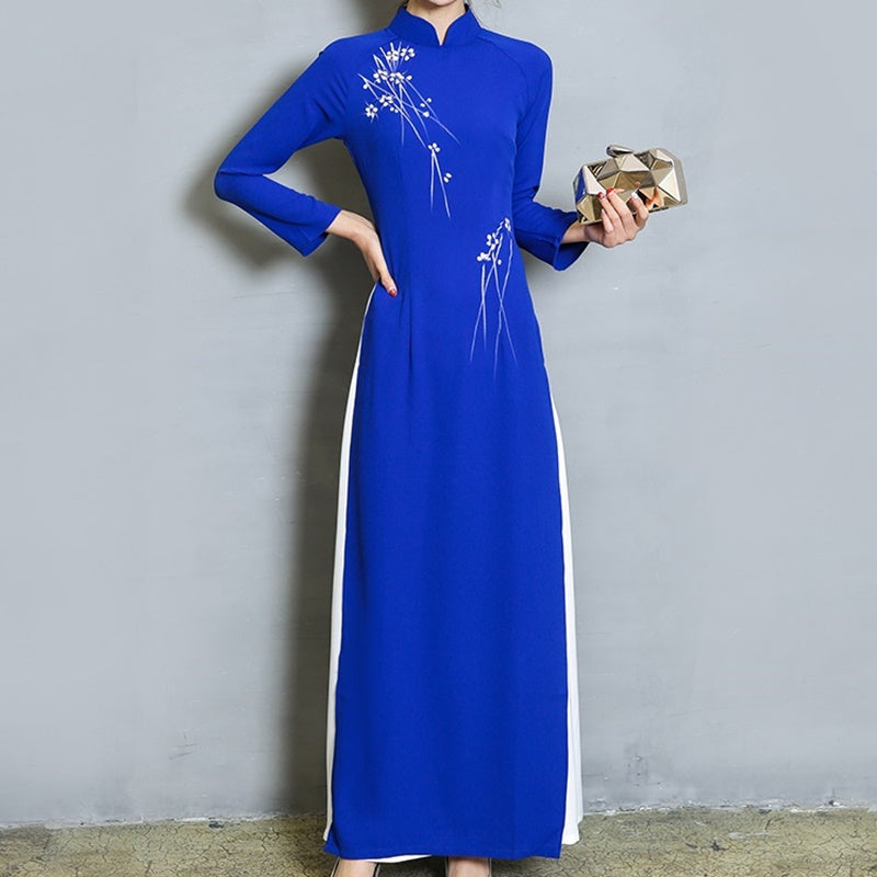 Ao Dai 2020 Spring Summer New Vietnam Dress for Women Elegant Cheongsam Traditi image 3