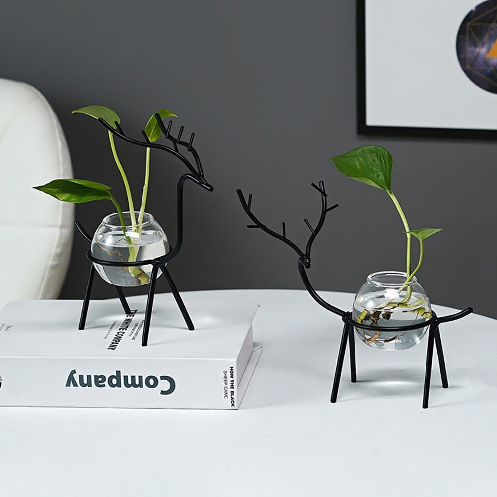 Glass Tabletop Hydroponics Plant Bonsai Flower Wedding Christmas Decorative Met image 7