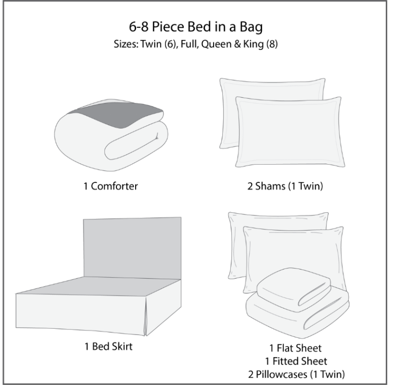 Mainstays Black Geometric 8 Piece Bed in a Bag Comforter Set With Sheets image 2