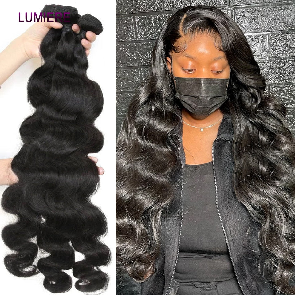 32 36 40 بوصة طويلة رخيصة حزم شعر الإنسان مموج الجسم 100٪ ريمي رخيصة
