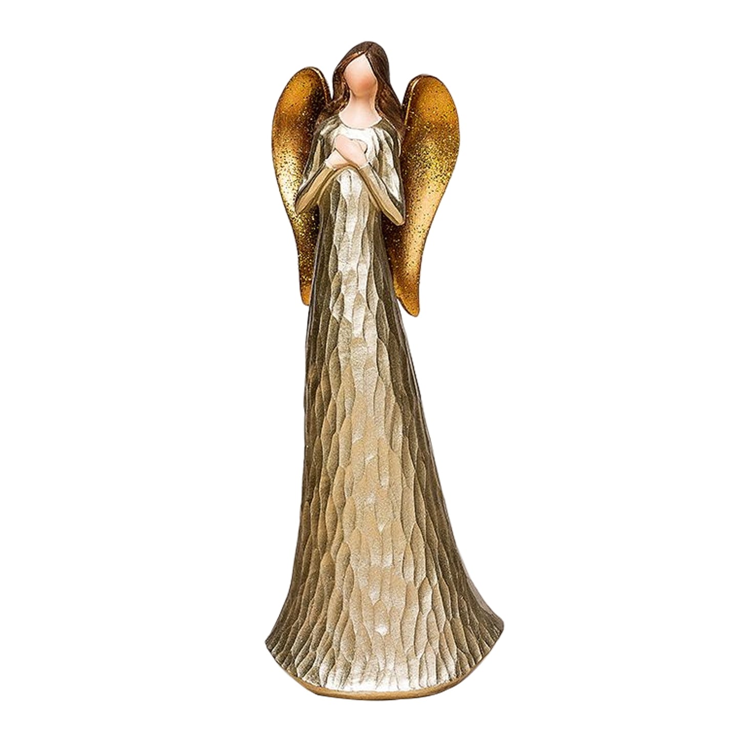 Resin Miniatures Angel Figurines Desktop Ornament Golden Angel Wings Statue Col image 2