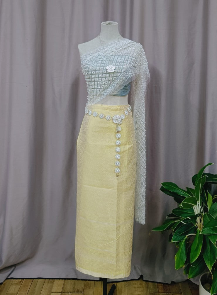 2023 New In Summer Women Strapless Shawl Top and Skirt Five-Piece Set Long Ao D image 14