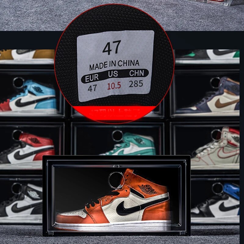 high quality Sneakers Box plastic shoe box Stackable Cabinet Storage Box high- image 5