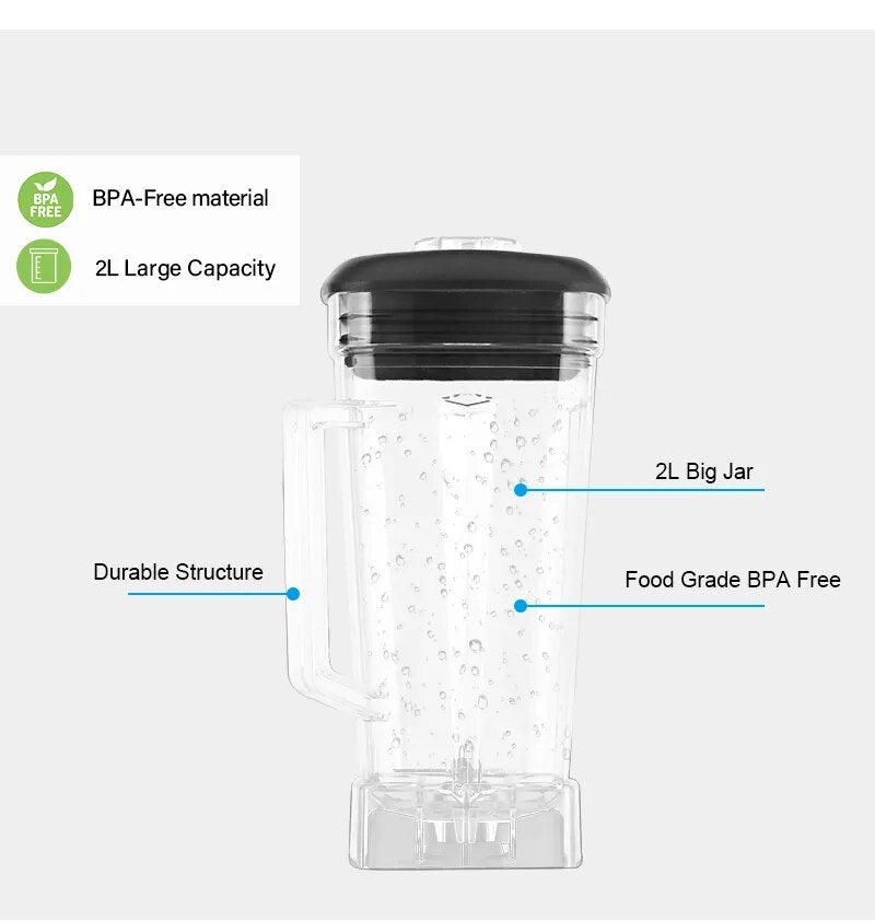 BPA Free 3HP 2200W Heavy Duty Commercial Grade Blender Mixer Juicer High Power image 8