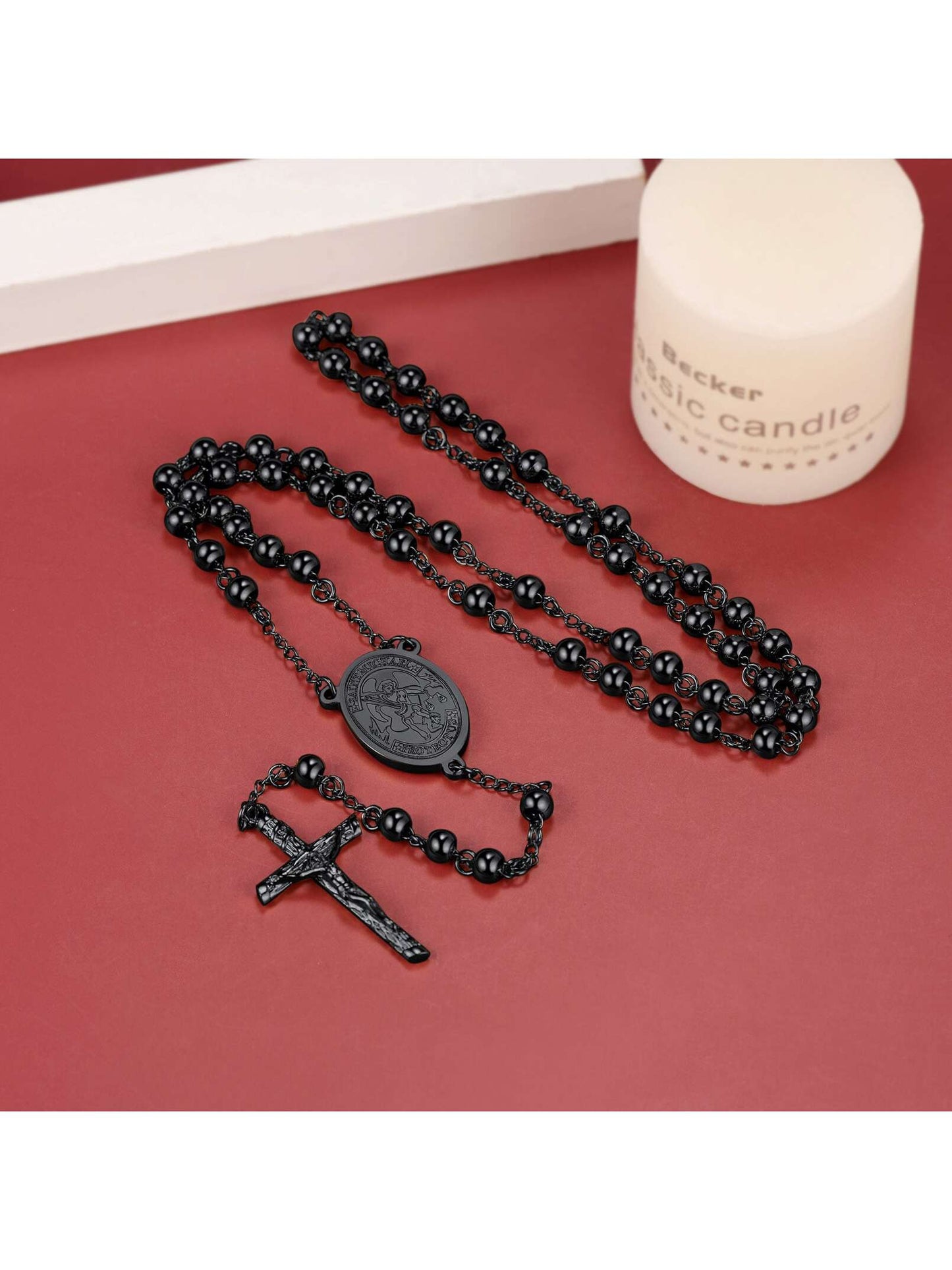 FaithHeart Women Christian Cross Pendant Necklace,Stainless Steel/Black/Gold Pr image 17