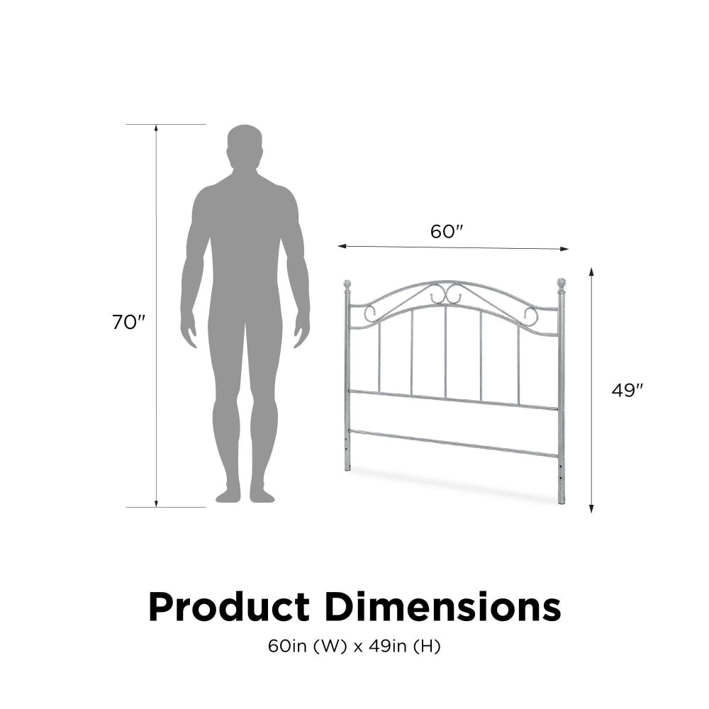 Mainstays Full/Queen Metal Headboard with Delicate Detailing, Black image 4